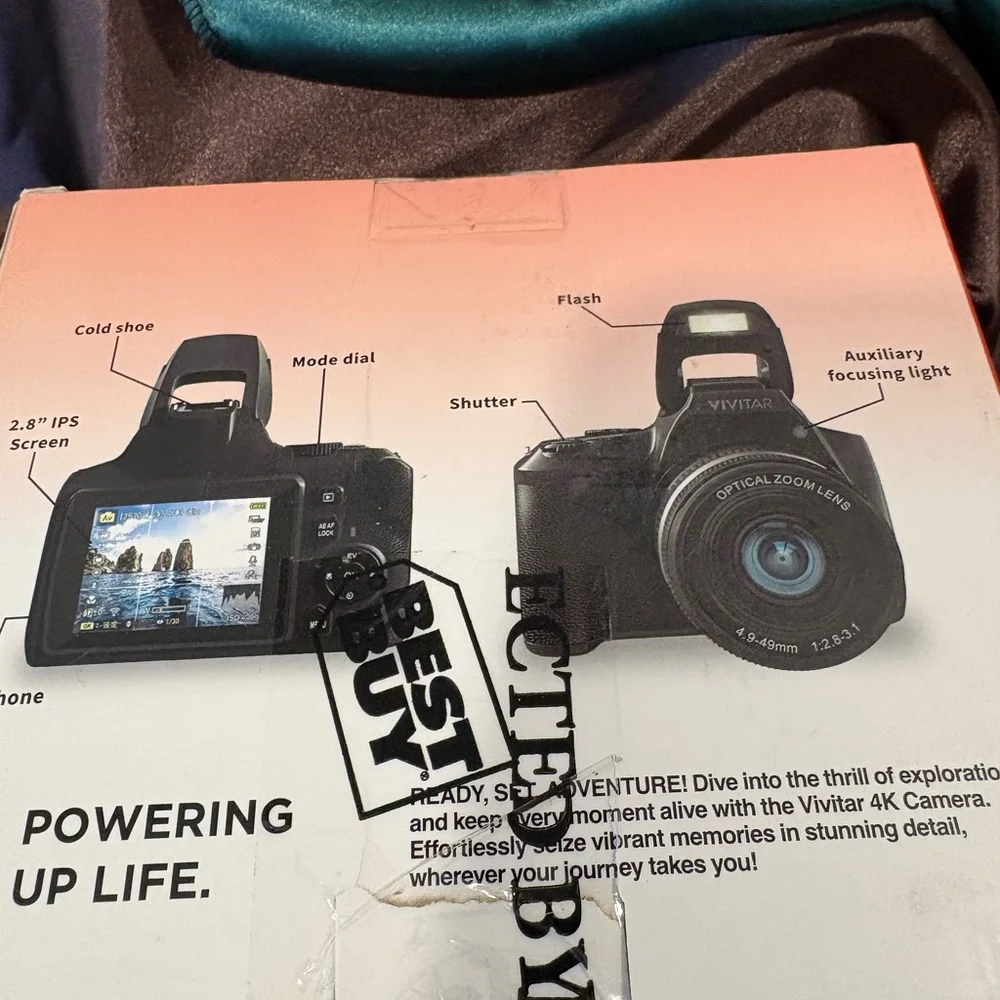 Black 64MP HD Digital Camera with Optical Zoom PO-1 open box